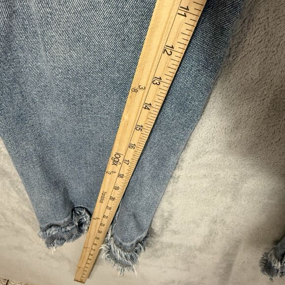 John Mark Jeans Women 12 Cropped Fringe Hem Boho Hippie Stretch Light Wash - Picture 7 of 8